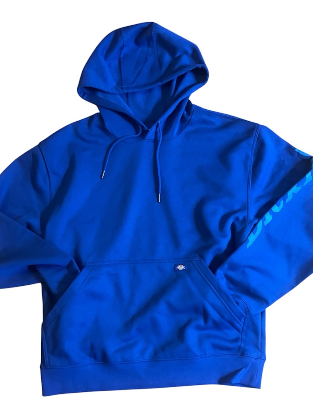 Dickies Water Repellent Sleeve Logo Hoodie Men’s L Blue Pullover Fleece TW22B